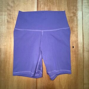 Yunoga Women Shadow Purple High Waisted Biker Shorts Sz‎ Small Yoga Athletic